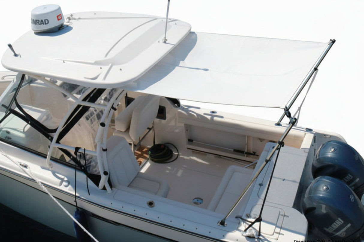 Toldo extensible Oceansouth blanco con techo en T - Ajustable 260/230/200 cm