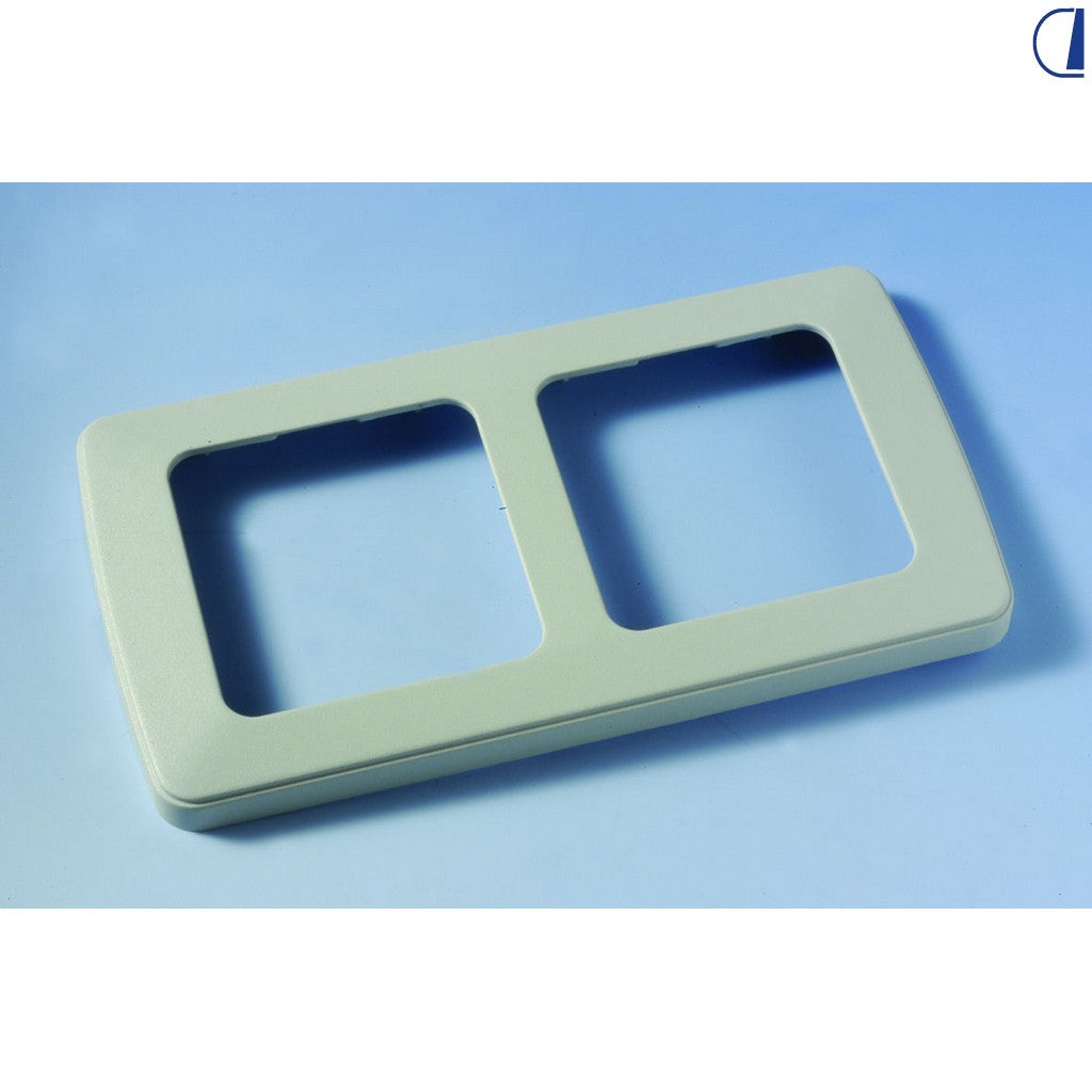 Di-Tec Cornice doppia grigia per prese e interruttori 65x123 mm