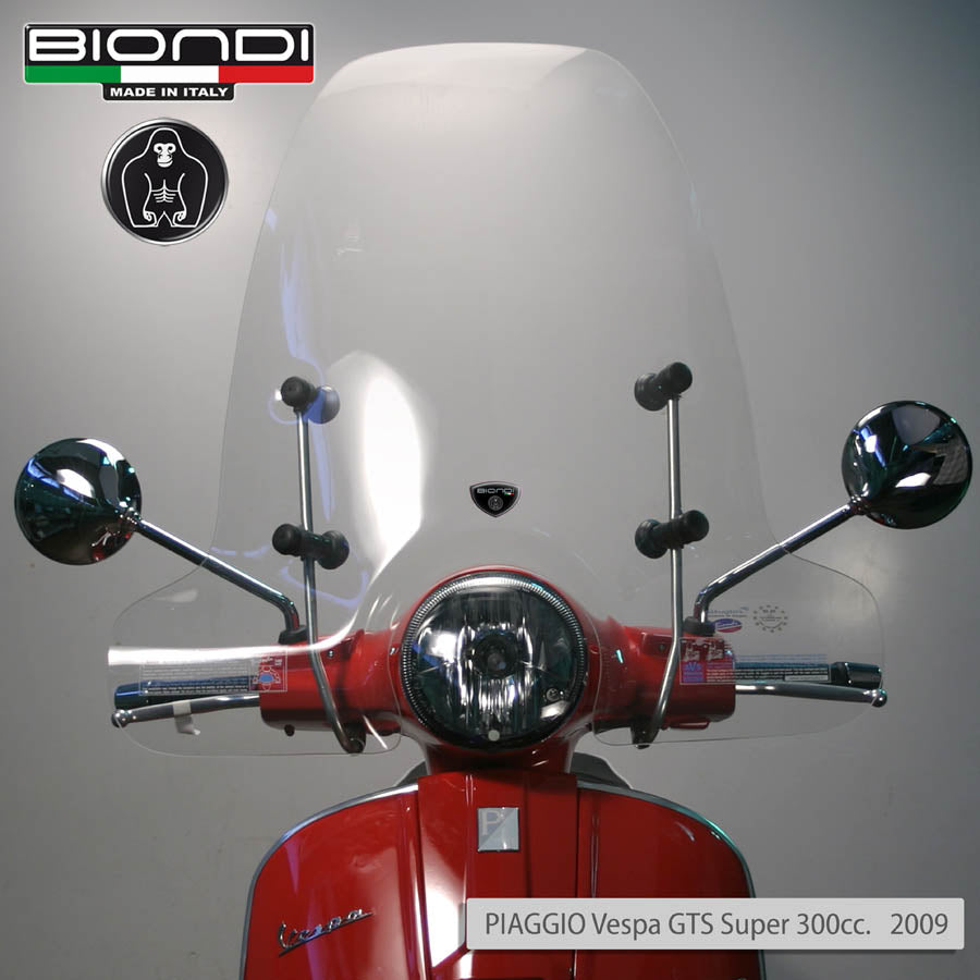 Biondi Parabrezza Mod. Z Trasparente + Attacchi Piaggio Vespa GL 50/90 1963