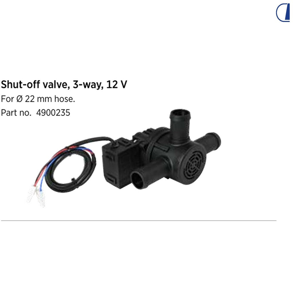 Valvola di arresto a 3 vie 12V per Alde Compact 3010/3020/3030 – tubo Ø 22 mm