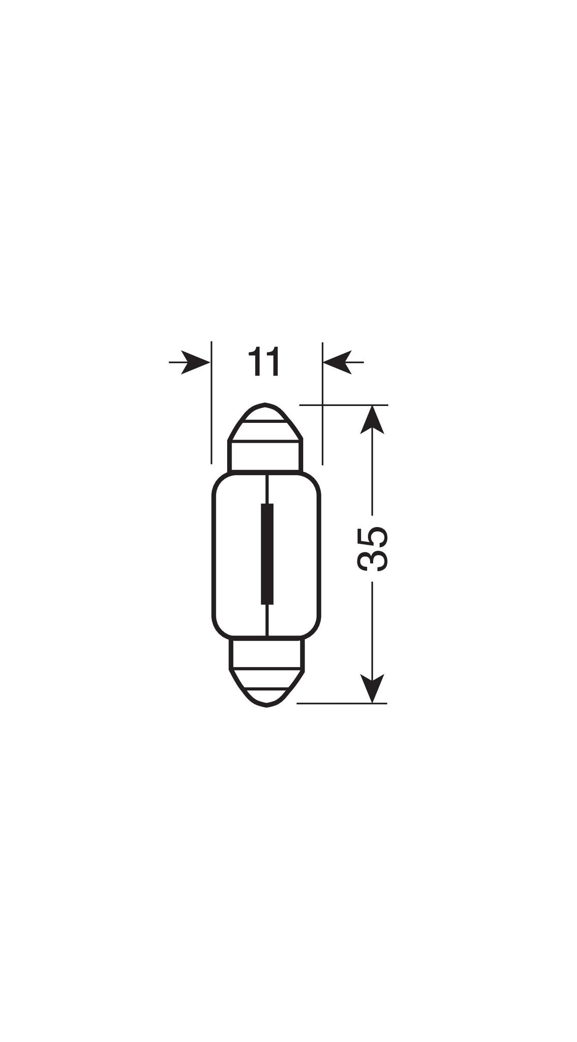 Lampa 12V Lampada siluro - C10W - 11x35 mm - 10W - SV8,5-8 - 10 pz - Scatola 58115