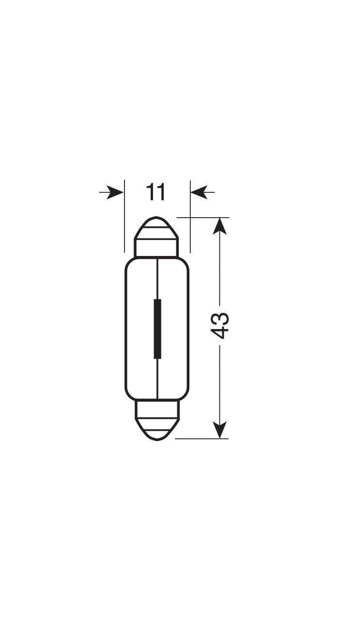 Lampa 24V Lampada siluro - 11x43 mm - 18W - SV8,5-8 - 2 pz - D/Blister 58098