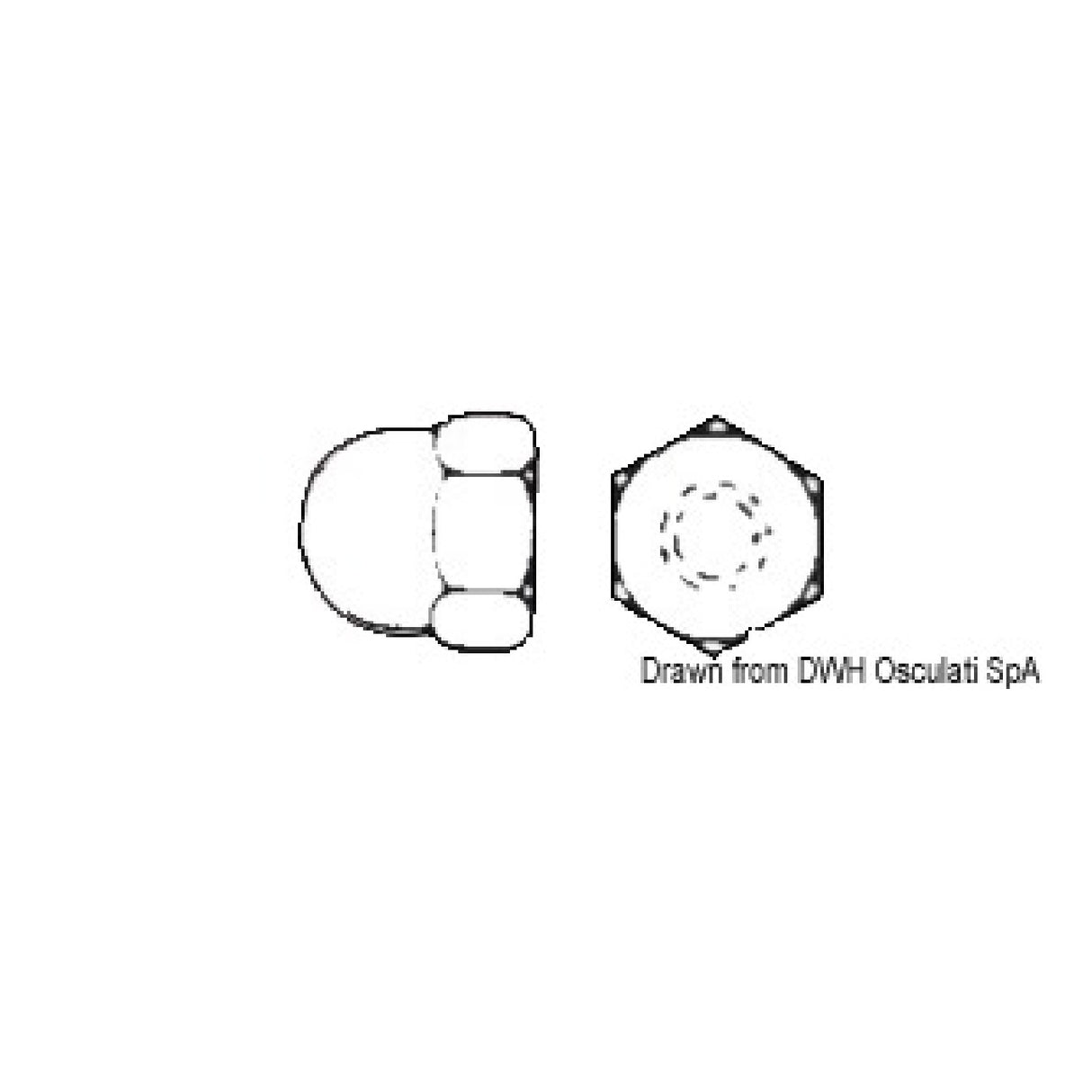 Osculati UNI 5721 DIN 1587 A4-1587-04 Tuercas ciegas abombadas