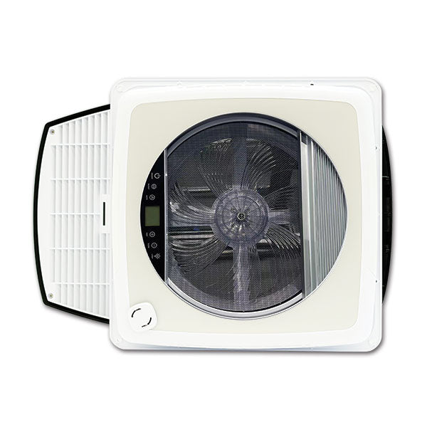 Oblò Motorizzato ExtraFan 40x40 cm con Ventilazione per Camper e Van - Nero
