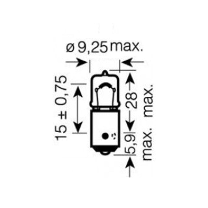Osram Lampada Osram H6W 12v 6W Bax9S