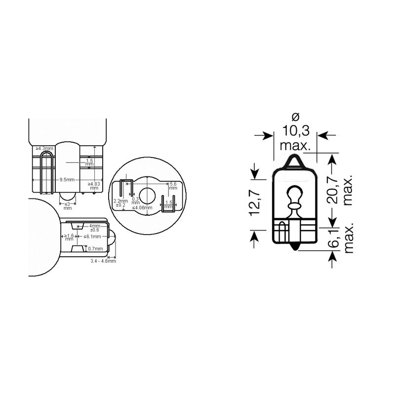 Okyami Box 10 Stück 12V 5W W5W 2,1X9,5D Halogenlampe E0300974