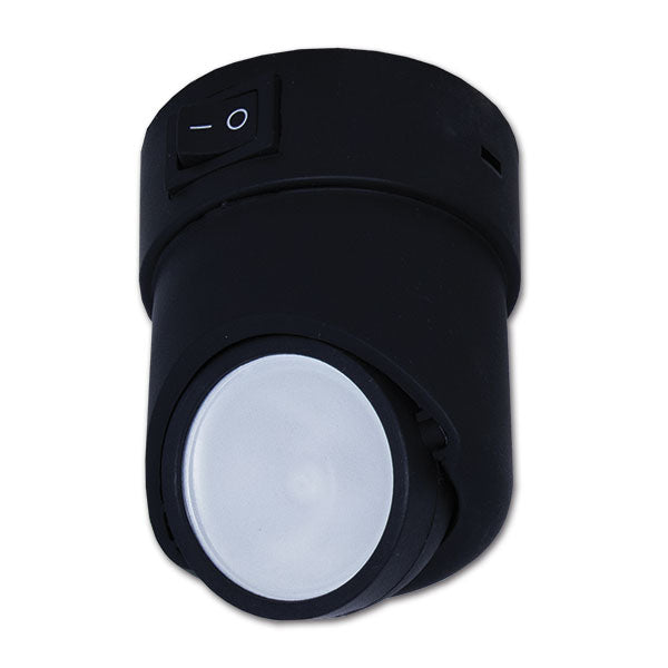 Black halogen spotlight for home and camper APL02N