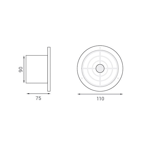 Axial-Abluftventilator für Wohnmobilküchen 110 mm 5W ASP011