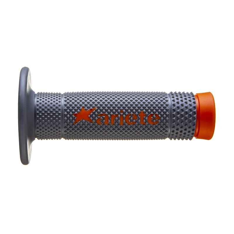 Ariete Pair of Vulcan Cross Motorcycle Grips Orange-Grey 02643-ARGR