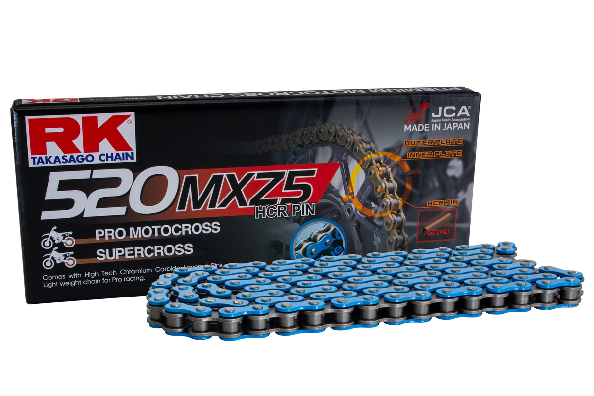 Cadena de transmisión Rk Takasago 520MXZ5-120 CL AZUL 120 eslabones