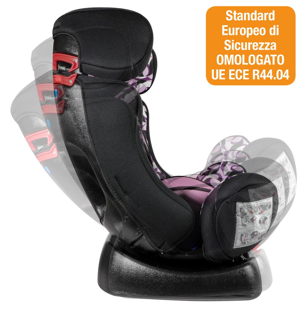 Bibo 1896ALARM Seggiolino con antiabbandono per bambini 0-25 kg mod. Aurora lilla