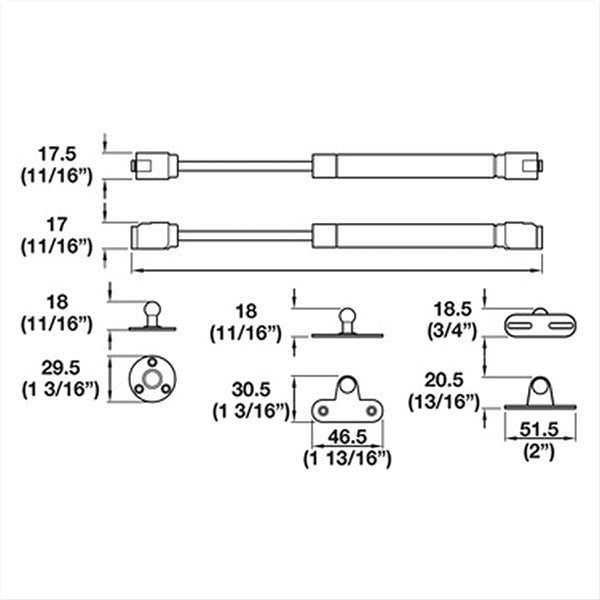 Gas Arm for Doors 60 N BRA054