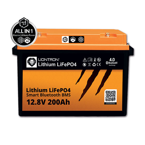 Batteria Liontron LiFePO4 "All in One" 200Ah 12,8V IP67 con BMS e Bluetooth 390232260 mm