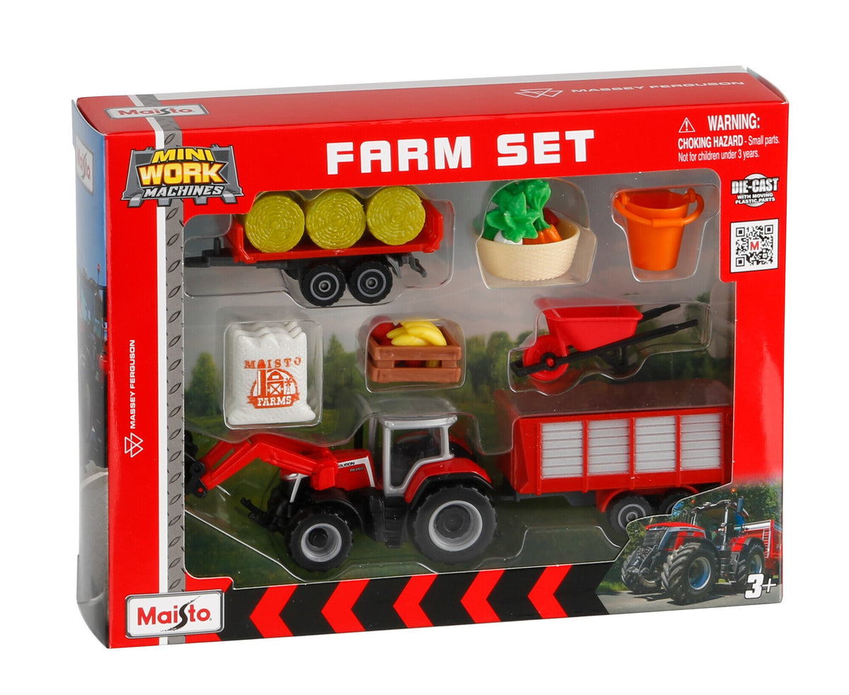 Burago Mini Work Farmset Trattori Fendt/New Holland/Mass, Maisto, 3"