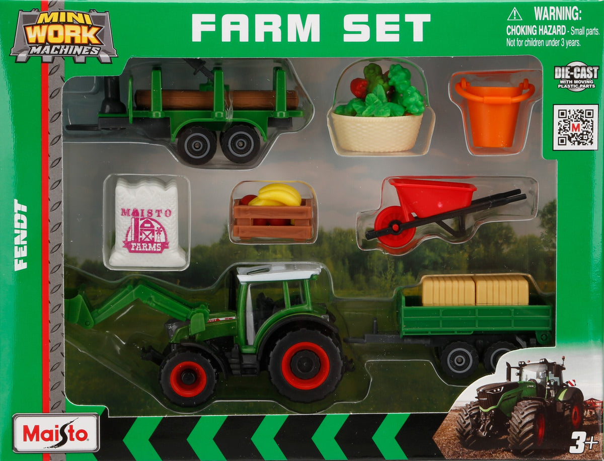 Burago Mini Work Farmset Trattori Fendt/New Holland/Mass, Maisto, 3"