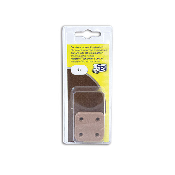 Cerniera per Cassapanca in Plastica Marrone 43x40mm GES - 4 PZ CER30260C