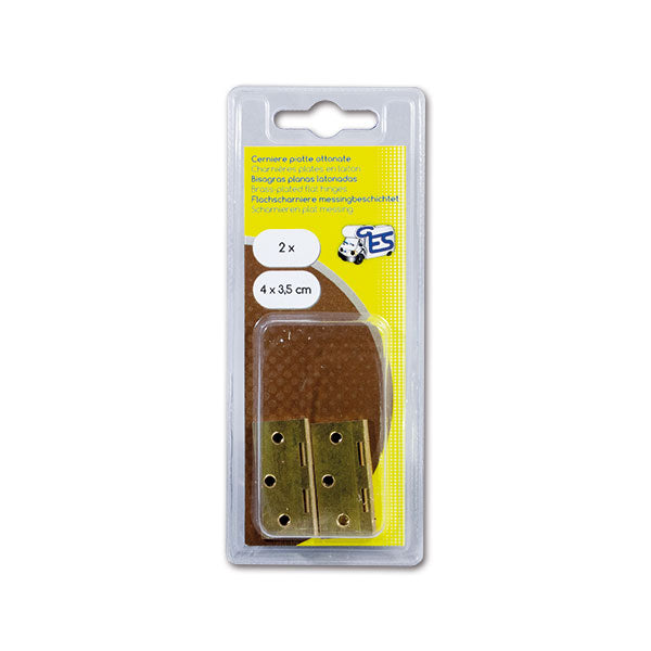 Cerniera piana in ottone 40x35 mm blister 8032793932635