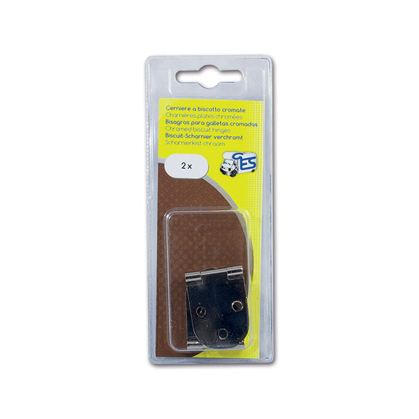 Bisagra cromada para galletas 3x8 mm GES - 2 piezas 8032793932680