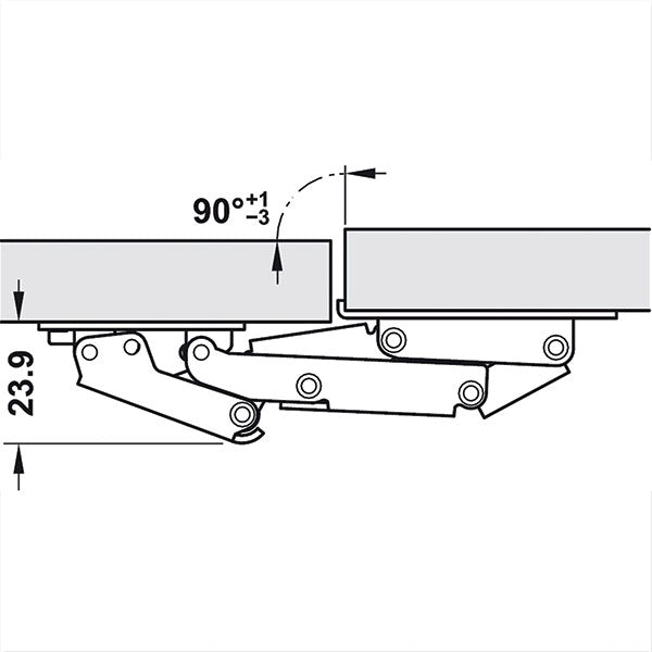 Bisagra de solapa 180 GES CER602