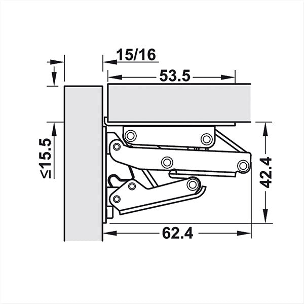 180 GES CER602 Klappenscharnier