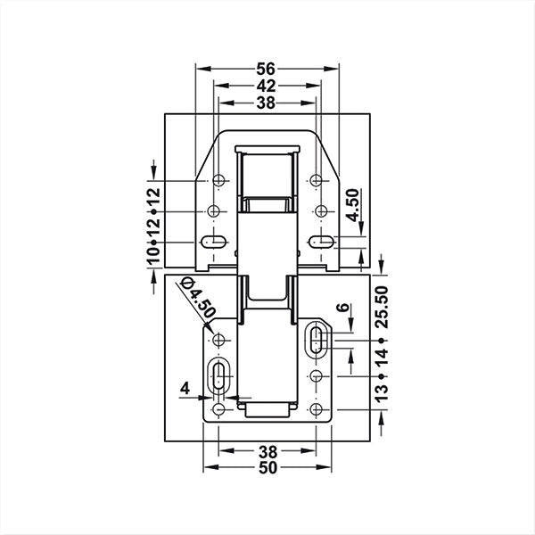 Bisagra de solapa 180 GES CER602