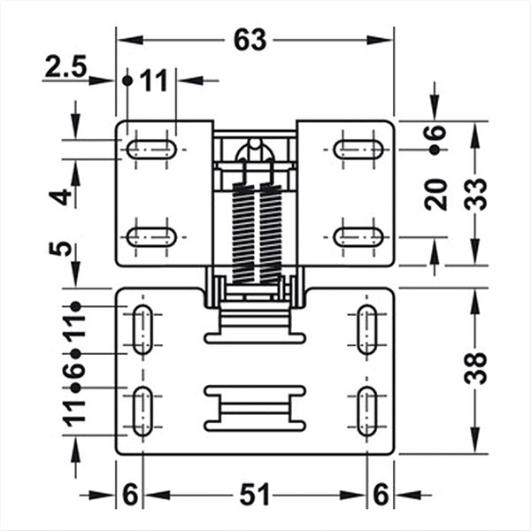 GES CER606 90° Gepolstertes Klappscharnier