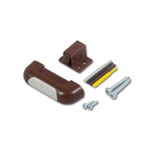 Kit Serratura Marrone per Mobili Camper - Set Completo con Ferramenta CHR034