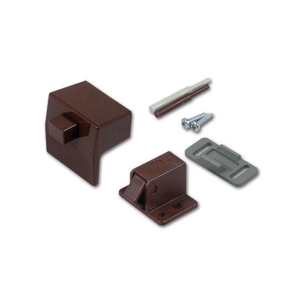 Cerradura de botón marrón para puertas de autocaravana - CHR037 Sistema de empuje para muebles de autocaravana