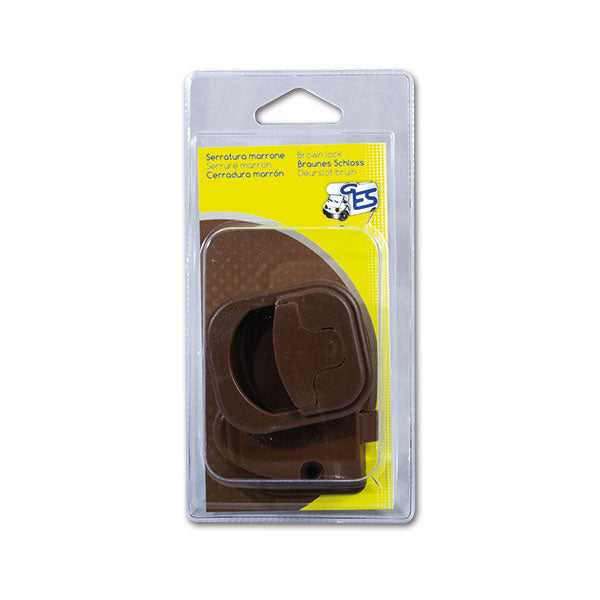 Serratura Completa Marrone per Antine - Blister Sistema Integrato Camper 8032793932727