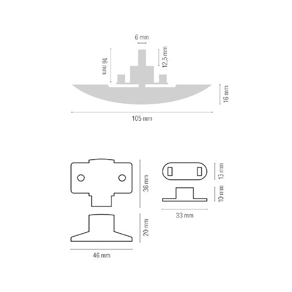 Kit chiusura cromata per pensili CHR068