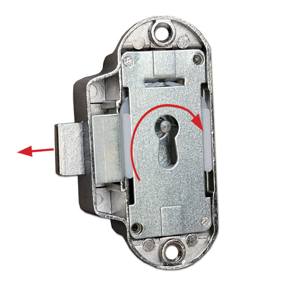 Cerradura Piccolo Nova niquelada para mano izquierda con orificio para mapa CHR58N