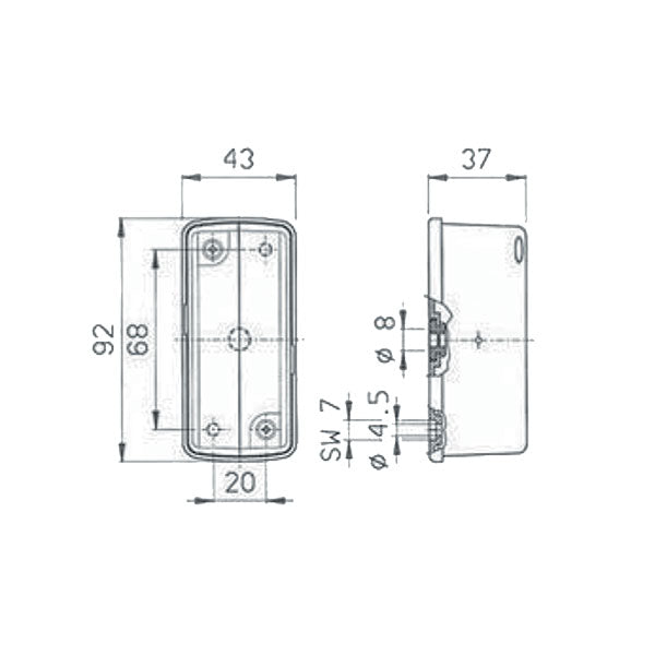 Luce ingombro bifacciale 3603C 8032793934486