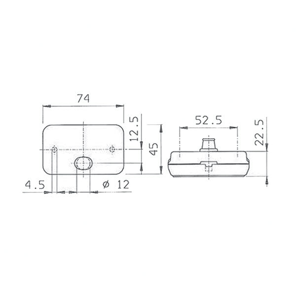 Orangefarbenes rechteckiges Hindernisschild FNL3806