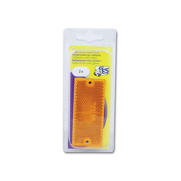 Reflektor 90x40 mm mit orangefarbenen Löchern 8032793931447