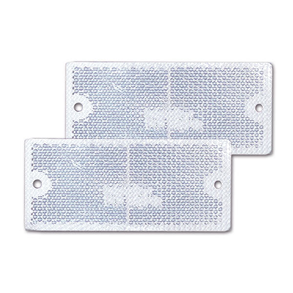 Catadiottro 90x40 mm con fori bianco 8032793931478