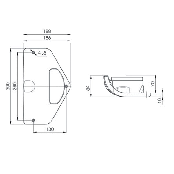Modulo L2000 componibile triangolare destro FNL6302