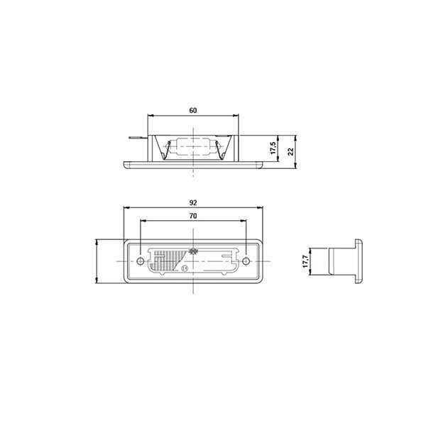 Luce targa K 570 a incasso destro FNL7311