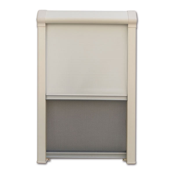 Oscurante e Zanzariera 2-in-1 a Cassetta Singola per Camper 1800x650 mm Avorio FNZ1218