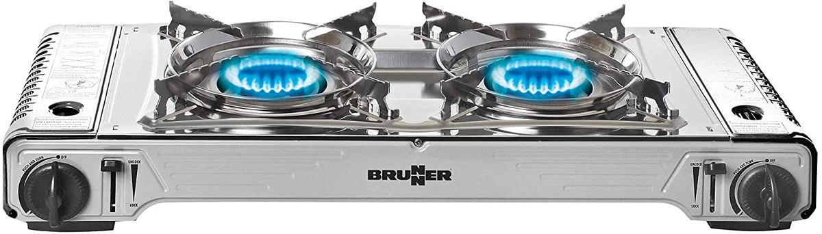 Brunner Devil Doppel-Butan-Grillkocher für Camping, Wohnmobil und Boot