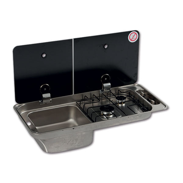 Randi 2-Flammen-Elektrokochfeld mit Spülbecken links 8032793936800