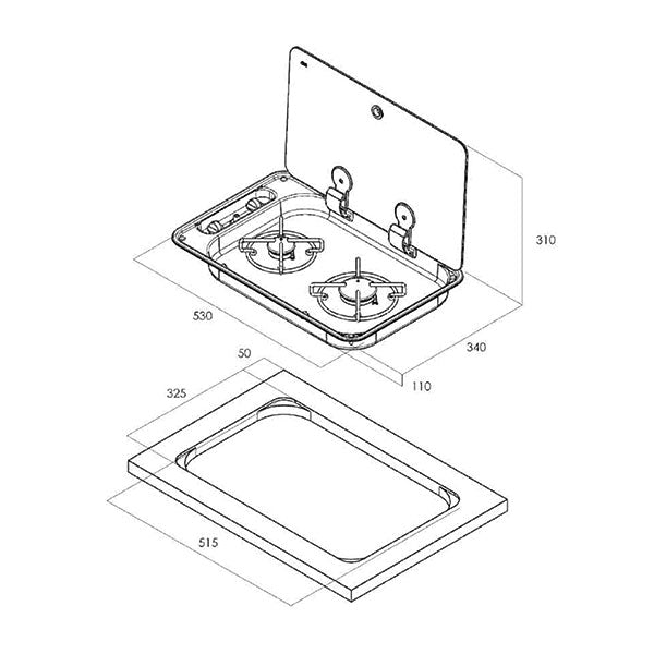 Hoodiny 2-Burner Hob 8032793936824
