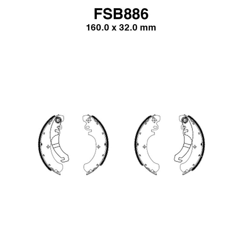 Ferodo Bremsbacken FSB886EF - 4 Stück pro Packung FSB886EF