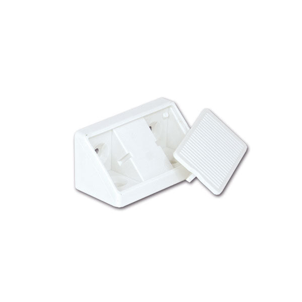 Fijación para muebles de 4 agujeros blanca FSM03