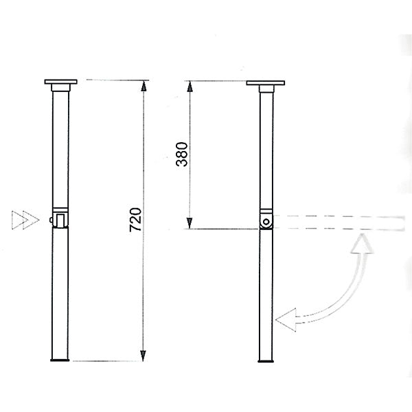 Gamba tavolo pieghevole Astro 1 GAM4001
