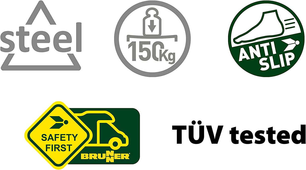 Brunner King Step Einstiegsstufe für Wohnmobile und Wohnwagen, Grau