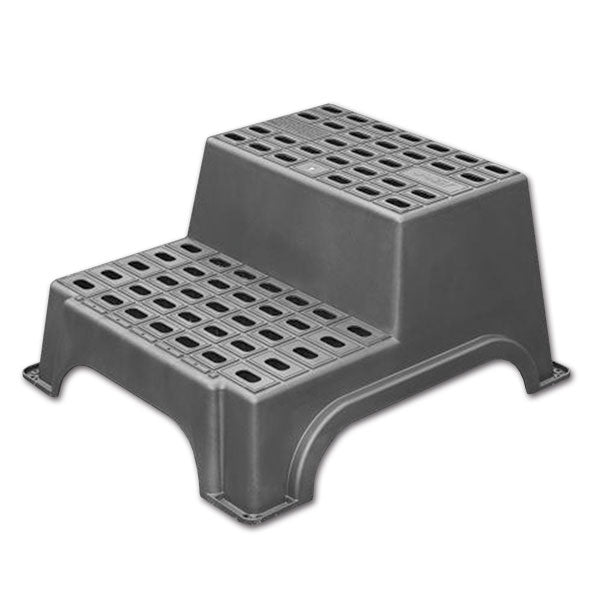Doppelte Einstiegsstufe aus Kunststoff für Wohnmobil und Wohnwagen 450 x 250 mm (H 185–370 mm) GRA11