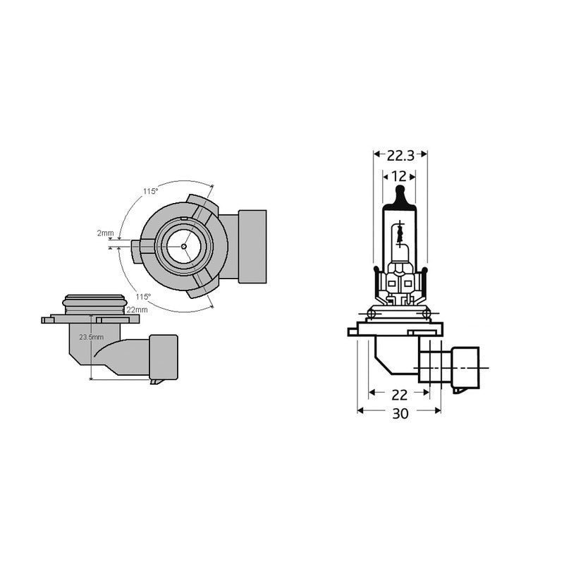 Okyami Hb4 12V 55W Alog Lampe. P22D E0300342