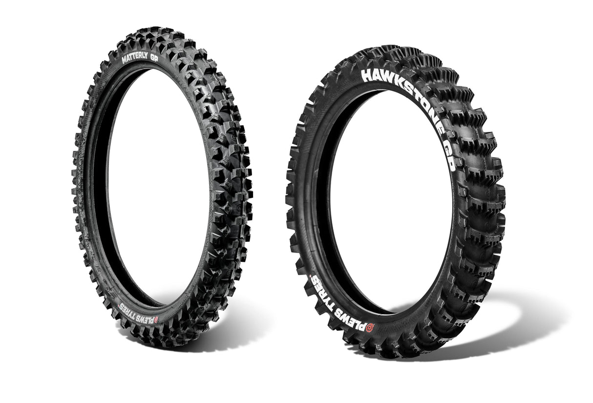 Plews Tyres Coppia Pneumatici MATTERLY 60/100-14 - Medium MX HAWKSTONE 80/100-12 - Soft MX
