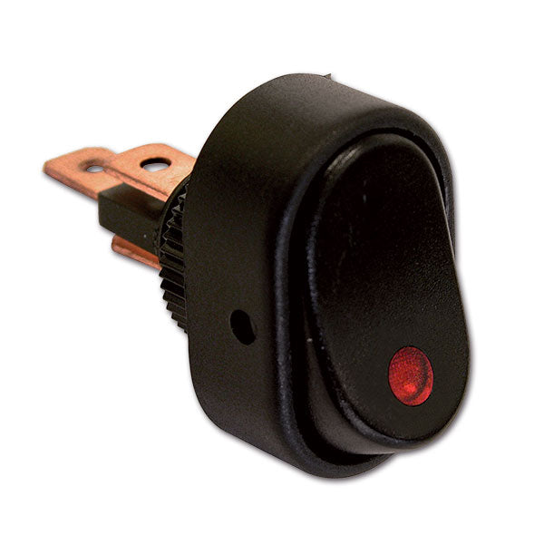 Interruptor negro con LED rojo 12V 8711293491414