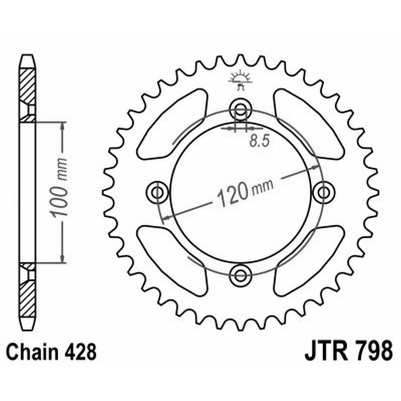 Jt Aluminum Crown 7075T6 Jta 798 Z50 teeth JTA798.50